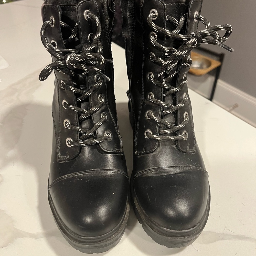 Nine West Black Combat Boots
